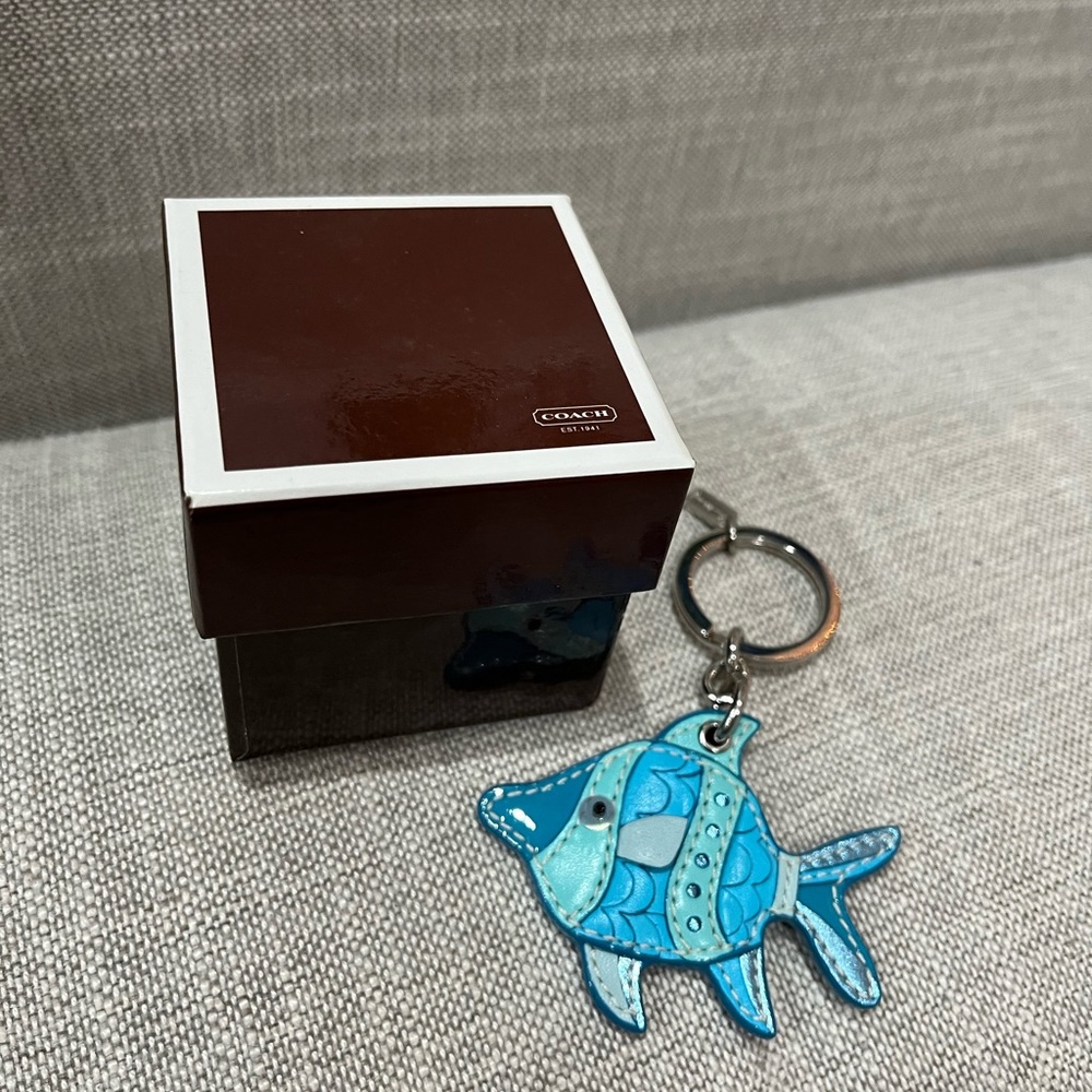 Coach Blue Fish Keychain